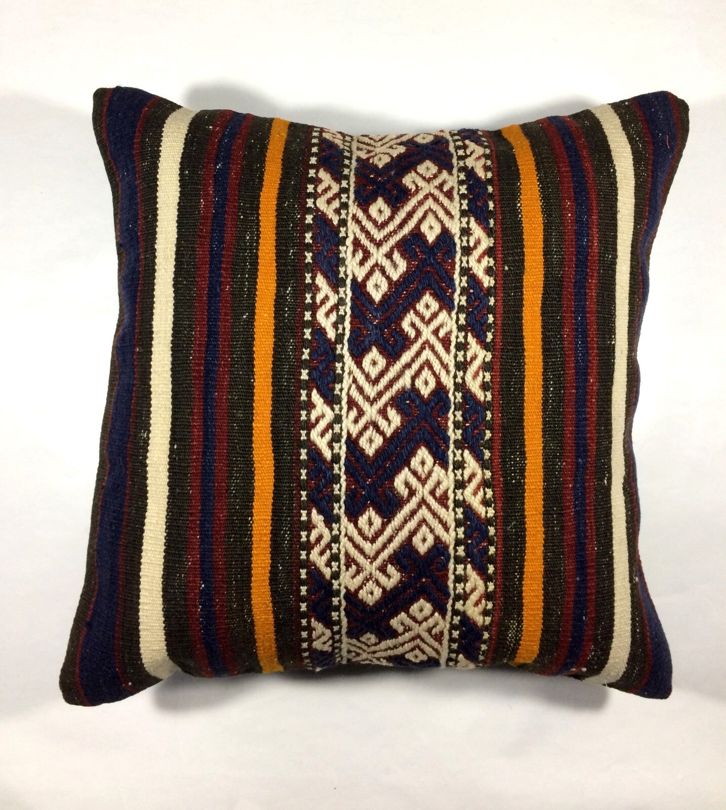 18"x18" Kilim Pillow Cover  Handmade Turkish Vintage Cushion Tribal Lumbar 646
