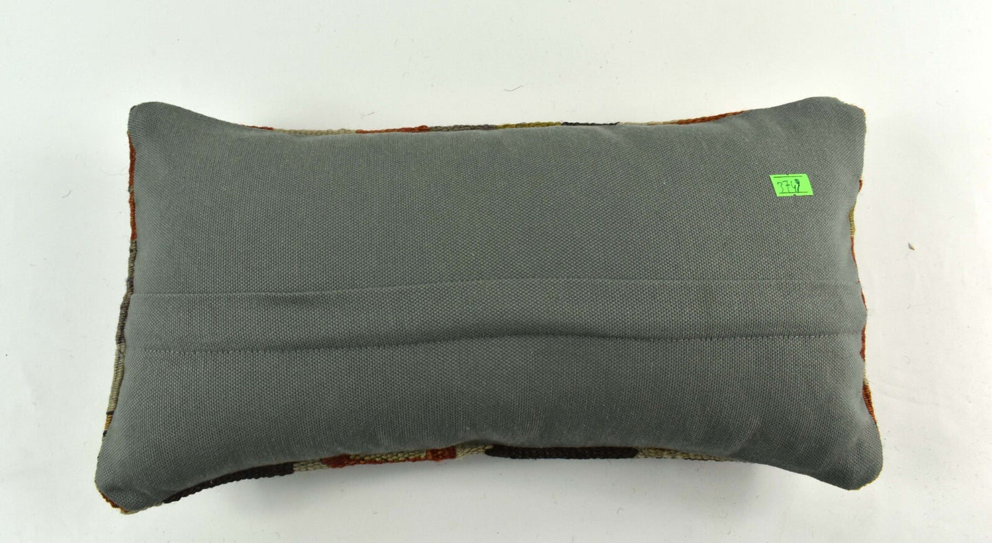 Turkish Cushion Cover 8"x16" Handmade Vintage Boho Ethnic Throw Pillow Case 3749