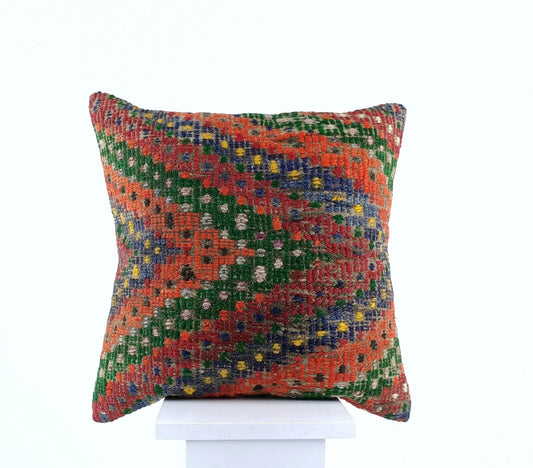 16x16 Ethnic Vintage Turkish Rug Pillow Cover Home Decorative Boho Cushion E877