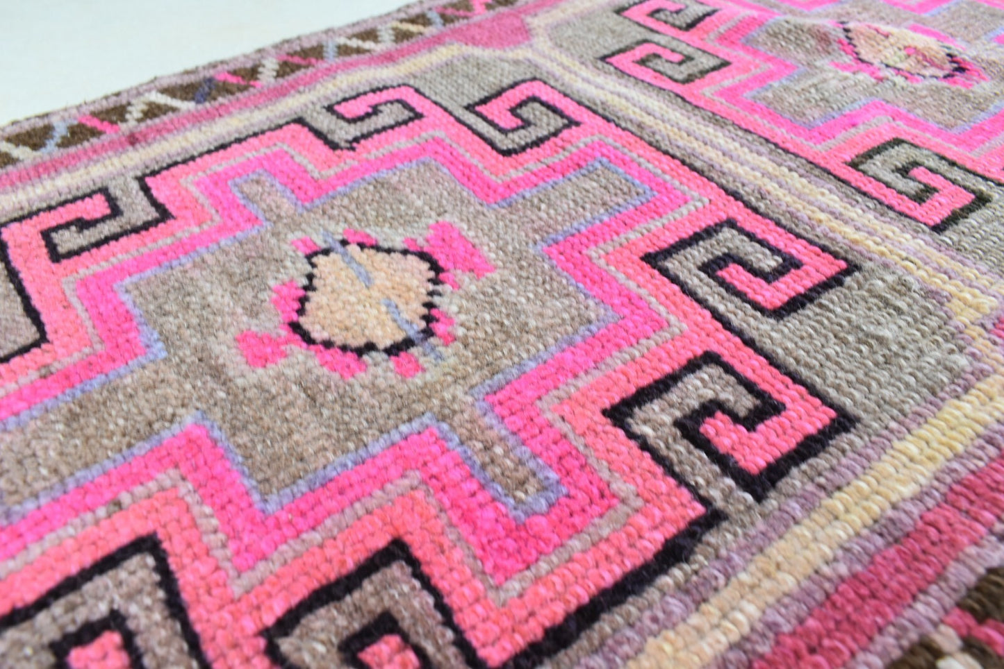 Oushak Runner 2.4x1.5 ft Vintage Turkish Rug Small Runner Anatolian Rug Y52