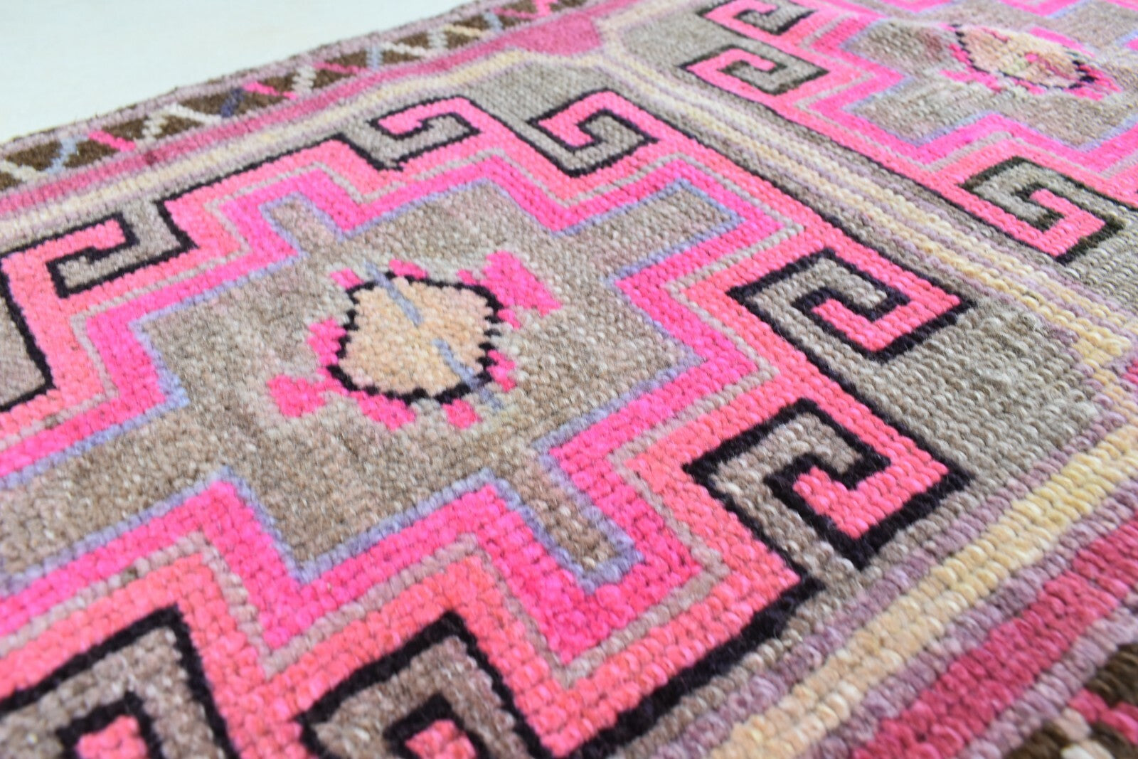 Oushak Runner 2.4x1.5 ft Vintage Turkish Rug Small Runner Anatolian Rug Y52