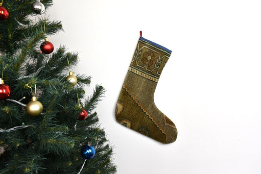 Kilim Christmas Stocking Vintage Rug Stocking Ethnic Decorative Xmas Socks S883