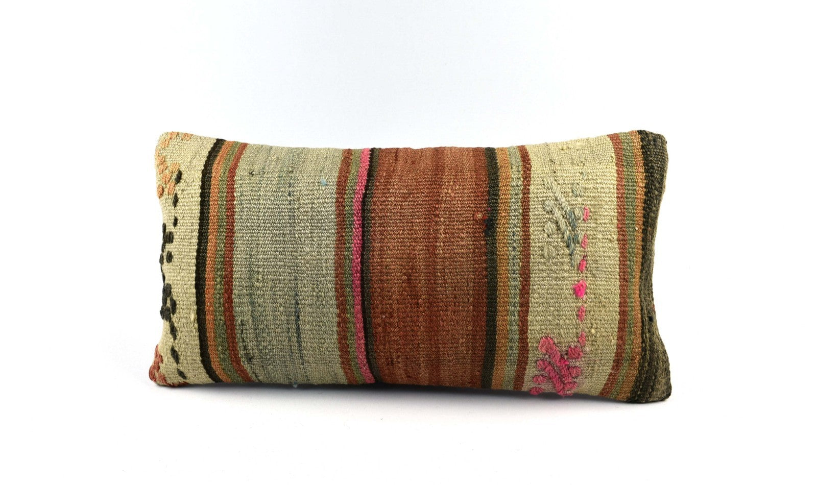 10x20 Kilim Lumbar Pillow Cover Vintage Ethnic Oushak Kilim Pillow Cover 4850
