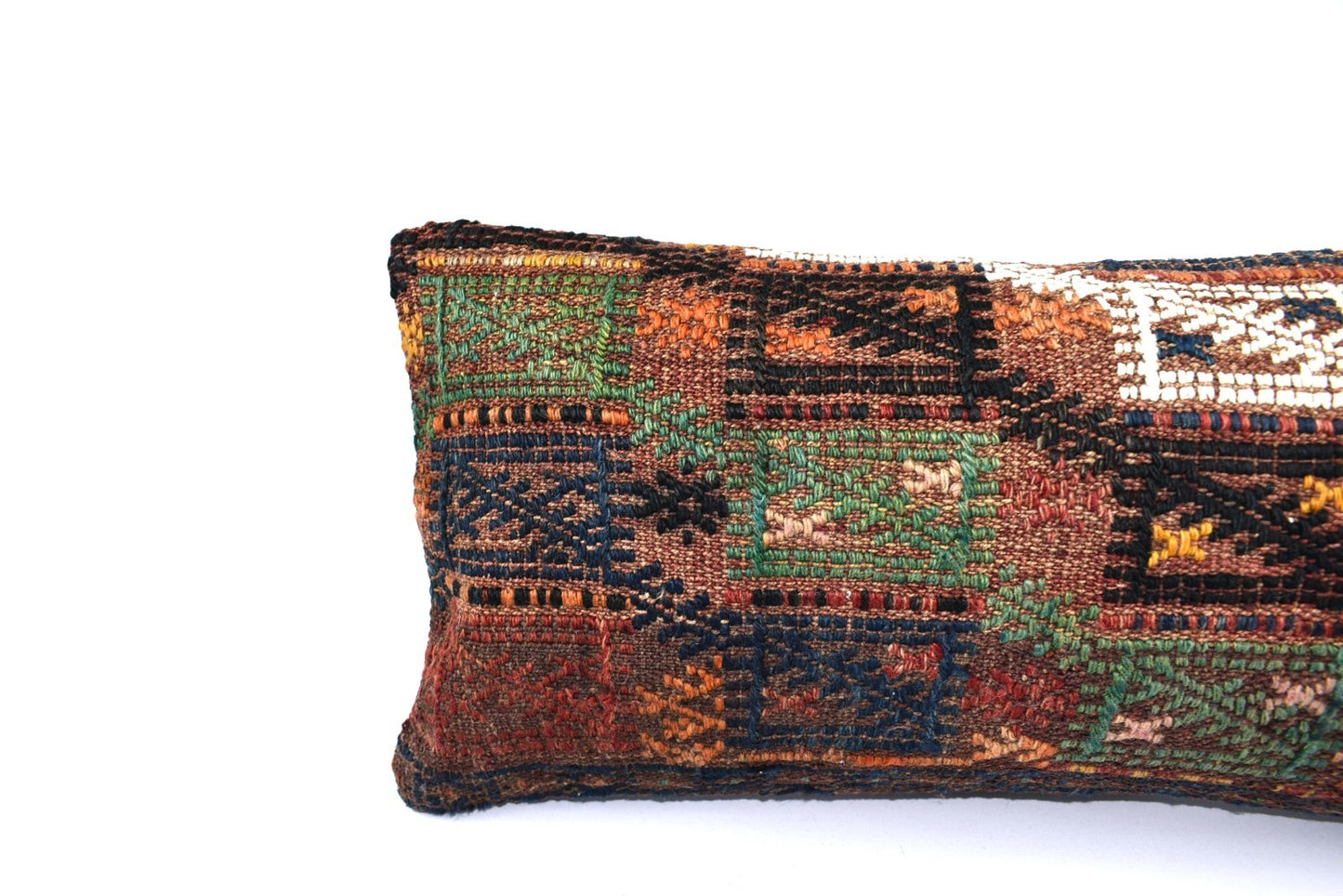 10x20 Kilim Lumbar Pillow Cover Vintage Ethnic Oushak Kilim Pillow Cover 4856