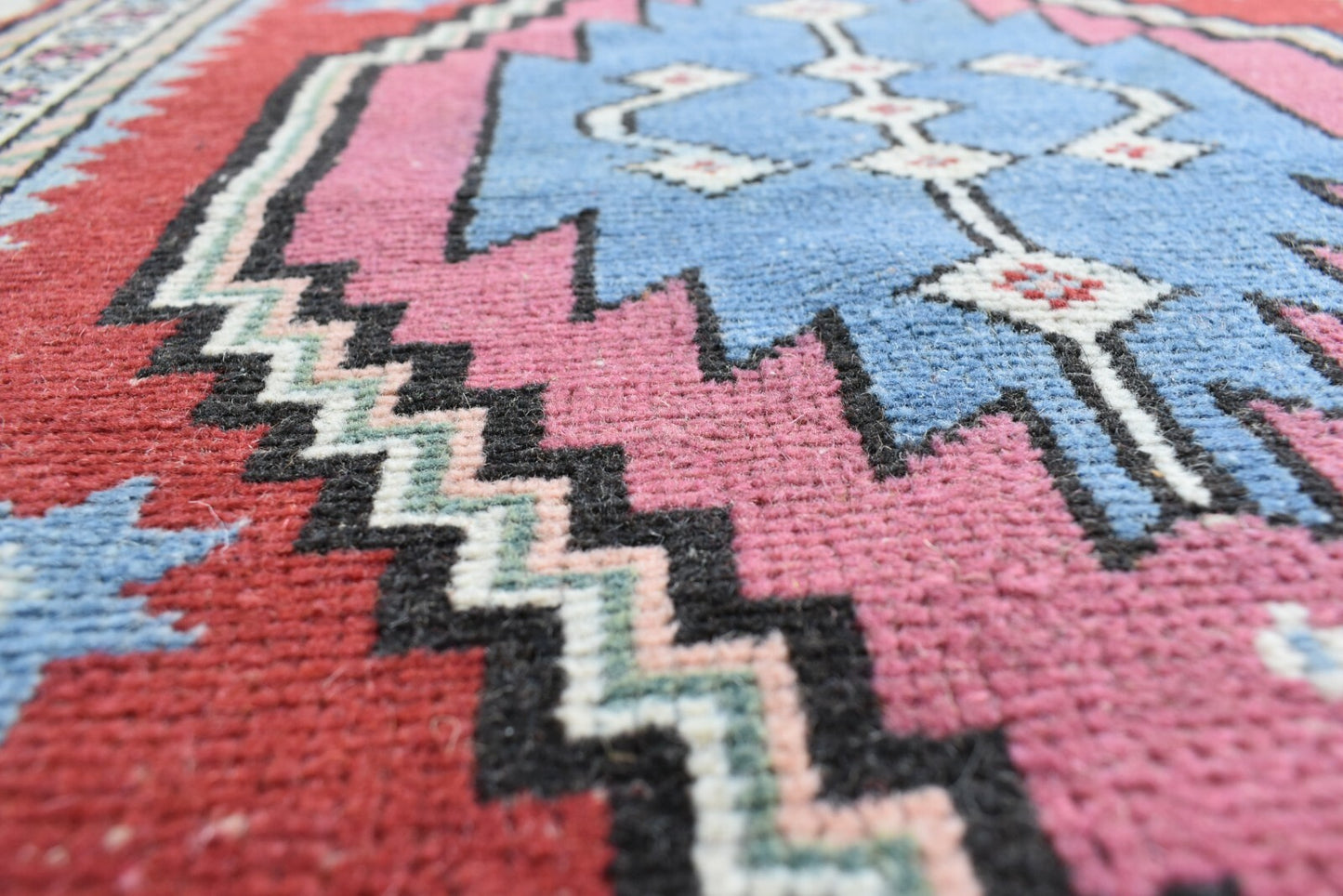 Turkish Runner 3.7x1.8 ft Mini Anatolian Rug Vintage Runner Turkish Runner Y116