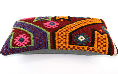 Turkish Cushion Cover 8"x16" Handmade Vintage Boho Ethnic Throw Pillow Case 4452