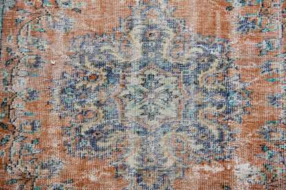 Large Turkish Rug 8.4x5.6 ft Vintage Rug Faded Oushak Rug Living Room Carpet B16