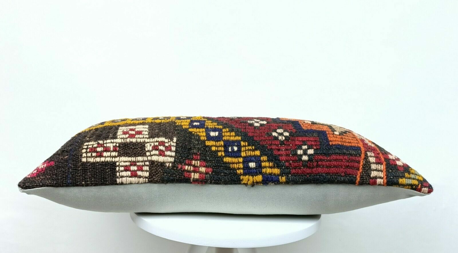 Turkish Kilim Pillow Cover 12x24 Sofa Ethnic Bohemian Lumbar Cushion  E414-1