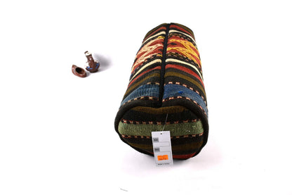 Kilim Bolster Pillow Cover 8x20 in Tribal Vintage Turkish Carpet Bolster Cushion