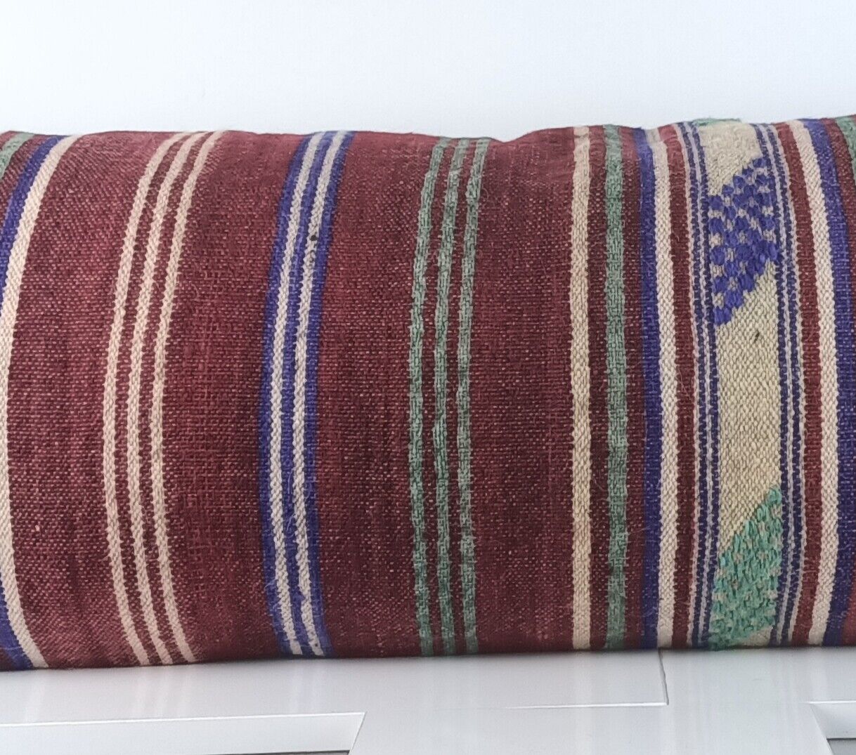 Extra Large Kilim Pillow Cover 16x48 Handmade Boho Ethnic Oriental Lumbar A1565