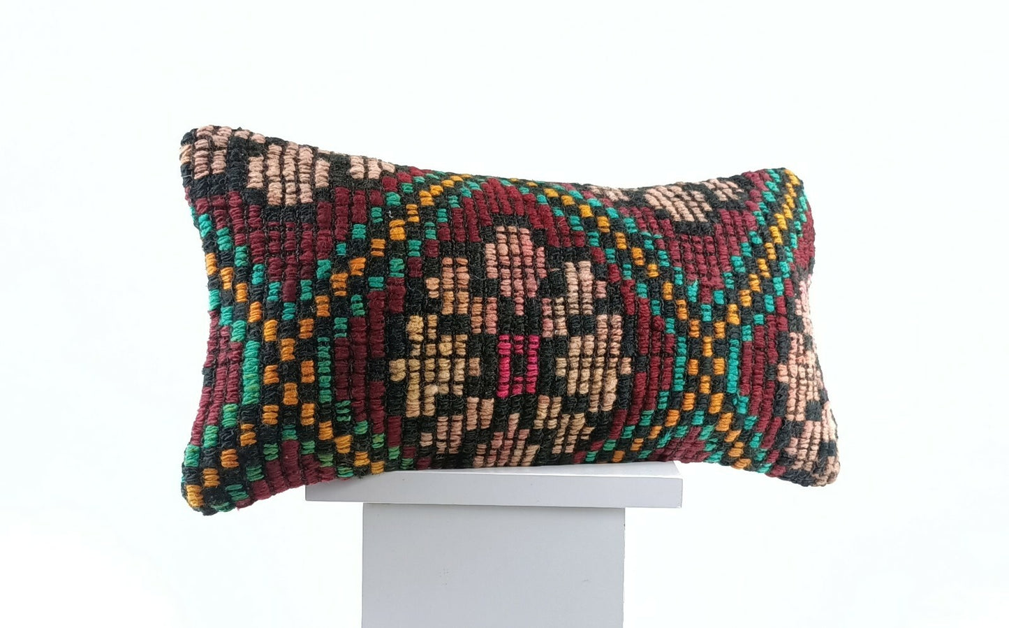8"x16" Kilim Pillow Cover Turkish Handmade Home Decorative Neck Lumbar E716