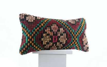 8"x16" Kilim Pillow Cover Turkish Handmade Home Decorative Neck Lumbar E716