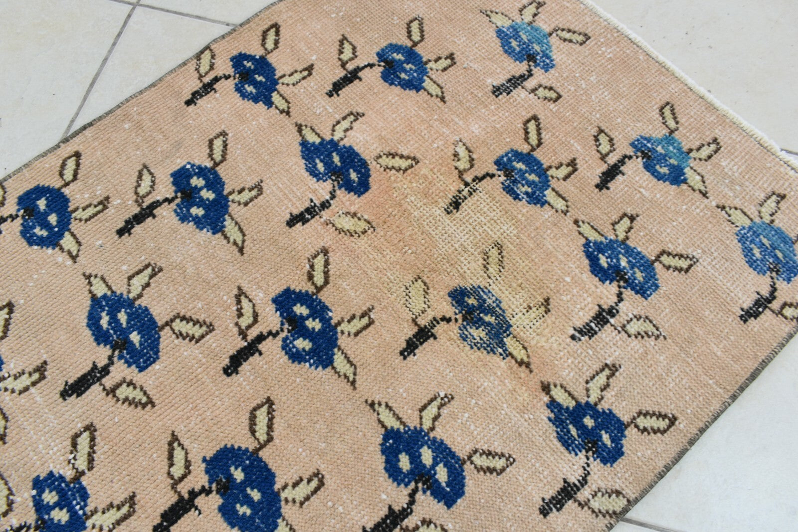 Small Turkish Runner 3.3x2.1 ft Vintage Runner Hallway Runner Handwoven Rug R37