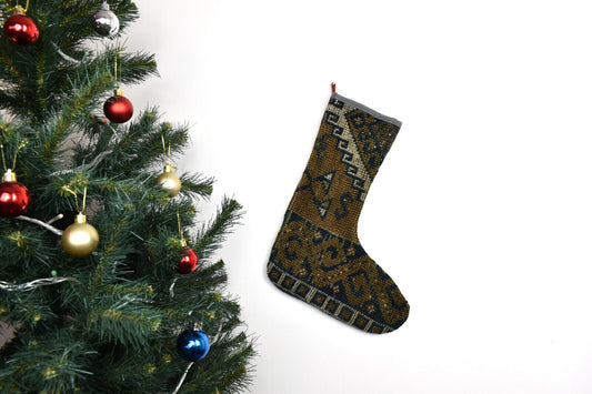 Kilim Christmas Stocking Vintage Rug Stocking Ethnic Decorative Xmas Socks S972