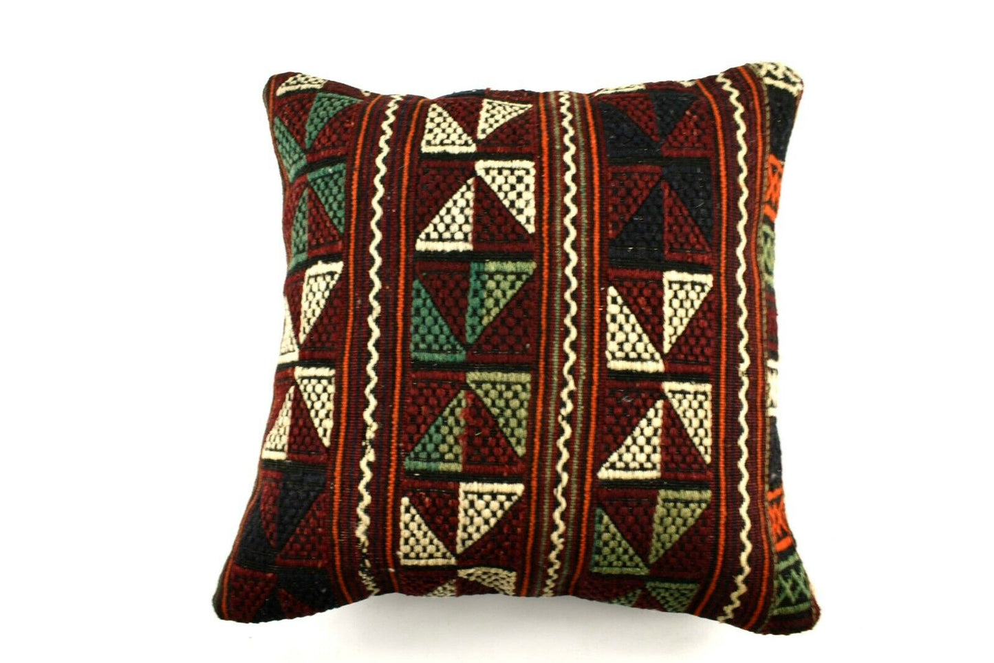 18x18 Kilim Pillow Cover Handknotten Vintage Pillow Oushak Kilim Pillow  A2842