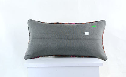 10x20 Kilim Lumbar Pillow Cover Vintage Ethnic Oushak Kilim Pillow Cover E1126