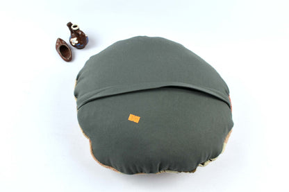 Kilim Round Pillow Cover 18" in Tribal Vintage Turkish Carpet Round Cushion 4938