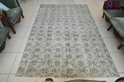 Large Turkish Rug 8.6x5.2 ft Vintage Rug Faded Oushak Rug Living Room Carpet B17