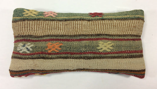 Turkish Cushion Cover 8"x16" Handmade Vintage Boho Ethnic Throw Pillow Case 1241