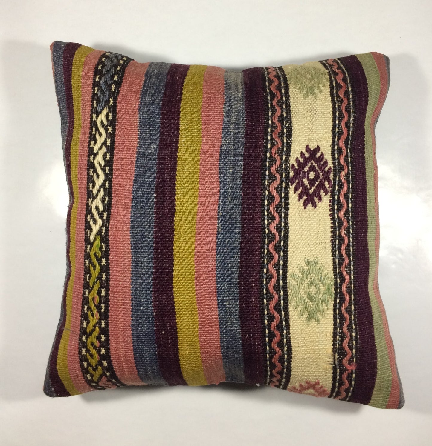 18"x18" Kilim Pillow Cover  Handmade Turkish Vintage Cushion Tribal Lumbar 658