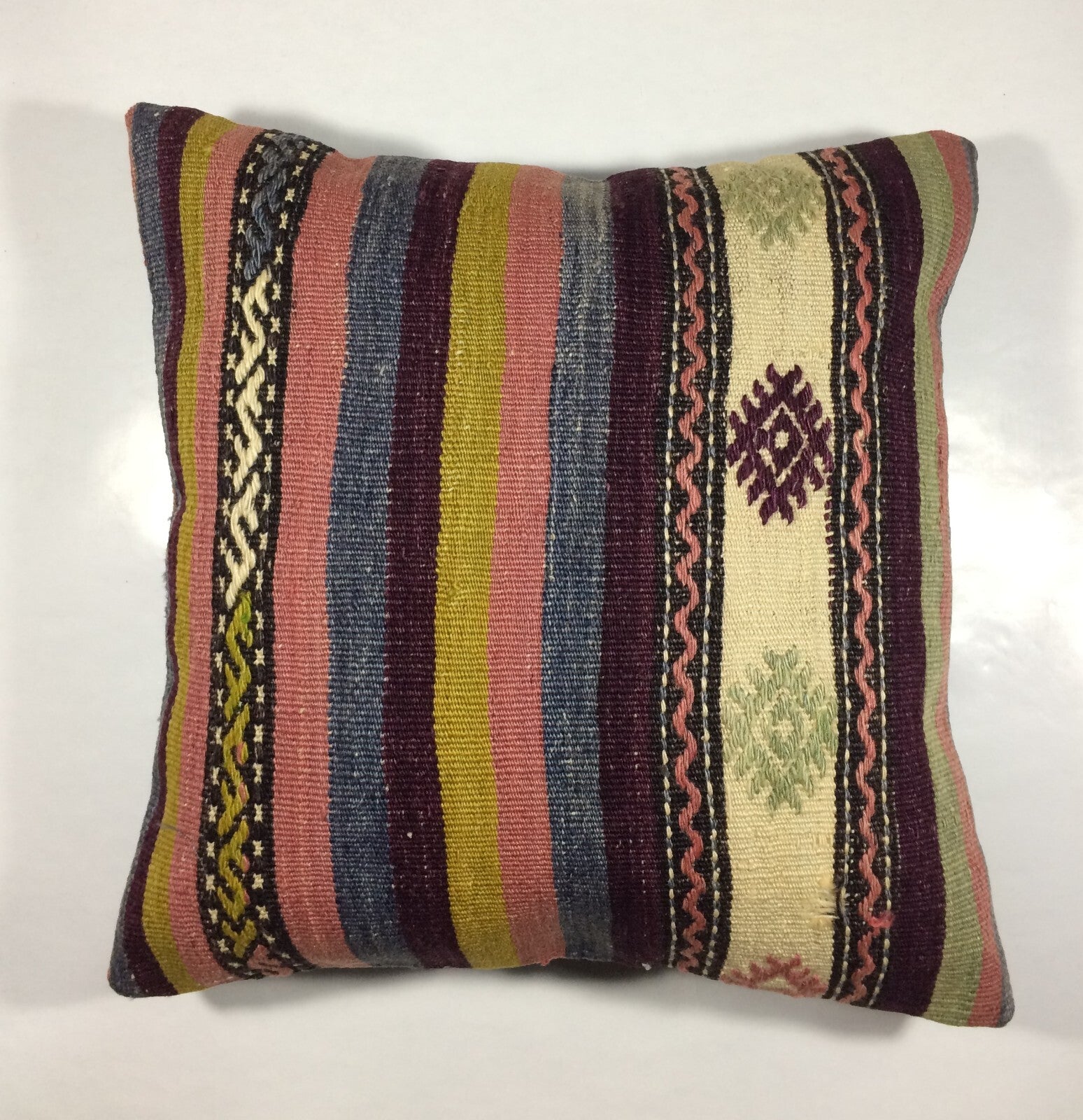 18"x18" Kilim Pillow Cover  Handmade Turkish Vintage Cushion Tribal Lumbar 658
