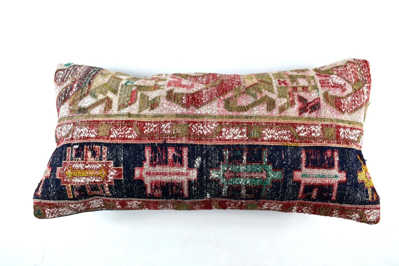 10x20 Kilim Lumbar Pillow Cover Vintage Ethnic Oushak Kilim Pillow Cover A3008