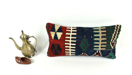 8x16 in Kilim Pillow Cover Vintage Home Decorative Ethnic Lumbar Case A1987