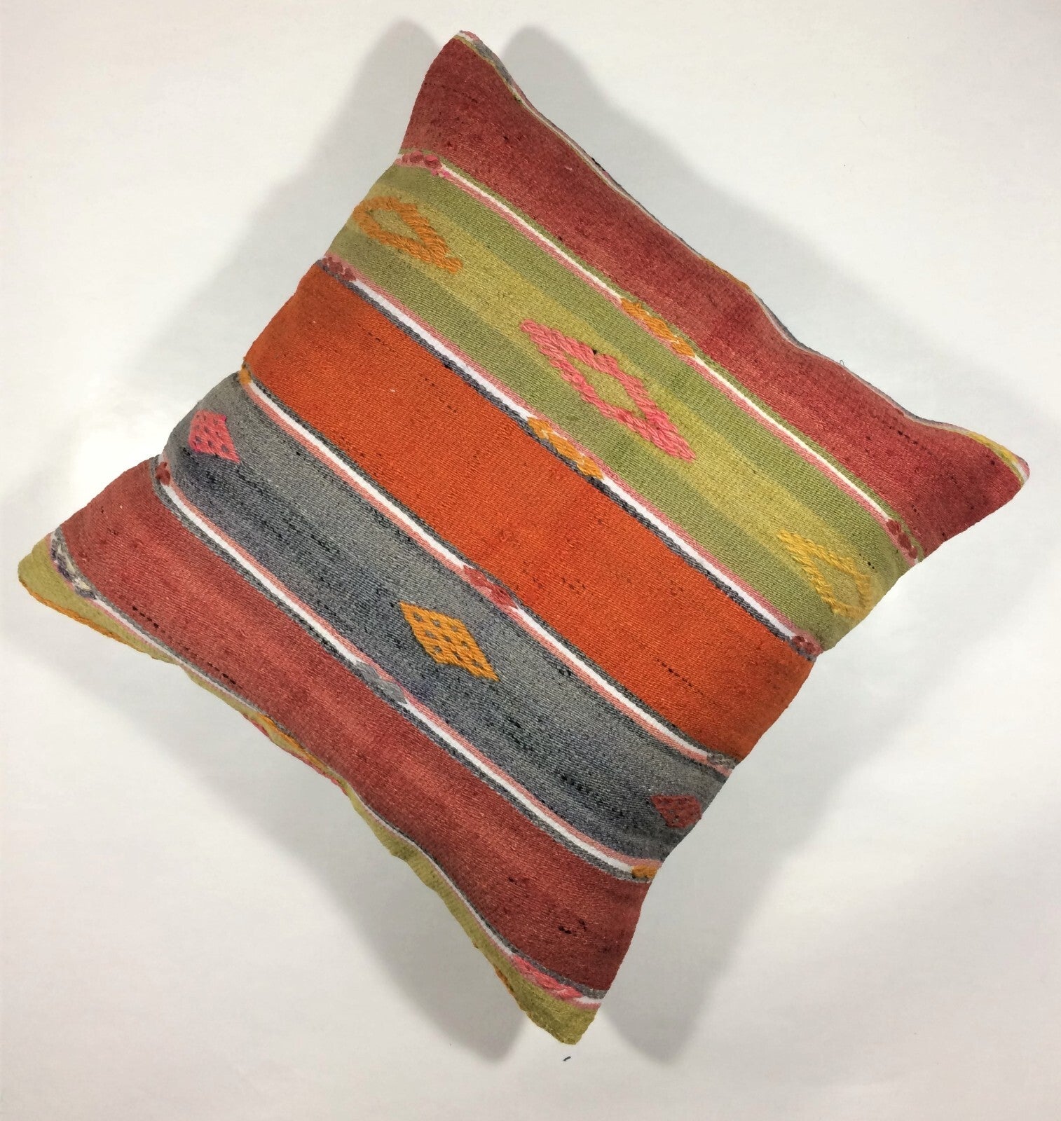 18"x18" Kilim Pillow Cover  Handmade Turkish Vintage Cushion Tribal Lumbar 671