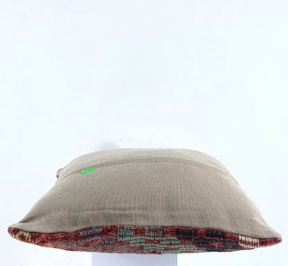 Turkish Handmade Kilim Pillow Cover 16x16 Home Decorative Wool Throw Lumbar A617
