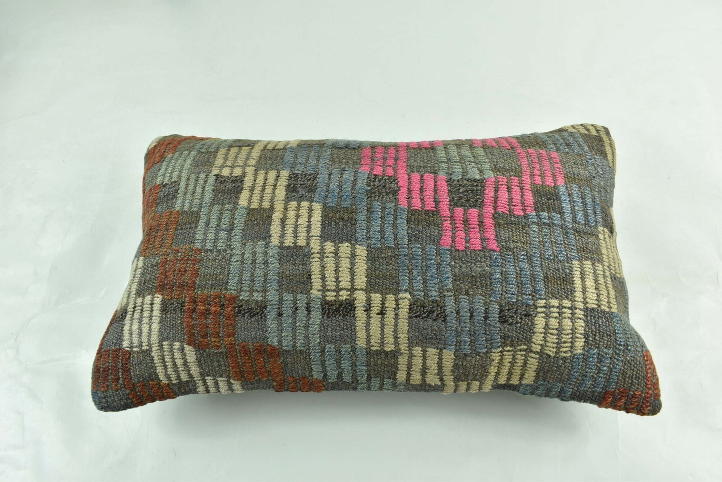 Kilim Pillow Cover 12x20 Turkish Handmade Sofa Couch Floor Lumbar Cushion A1834
