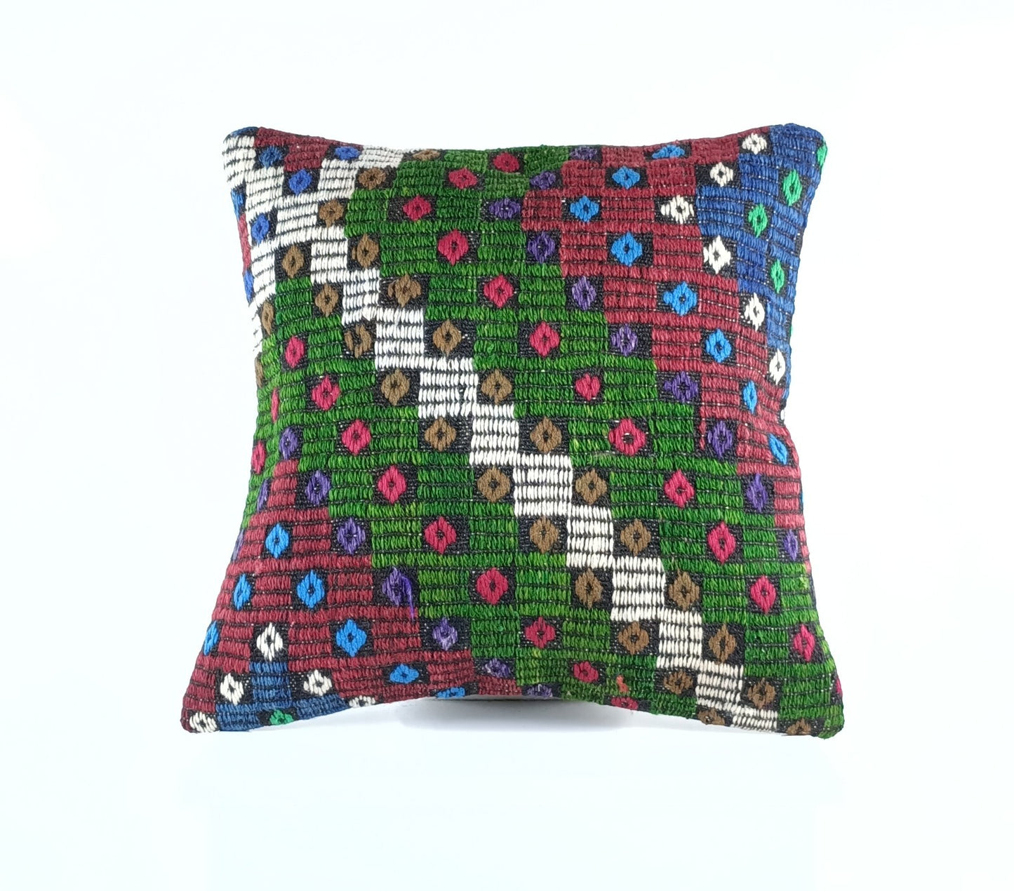 18"x18" Kilim Pillow Cover  Handmade Turkish Vintage Cushion Tribal Lumbar E1392