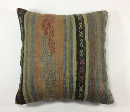 18"x18" Kilim Pillow Cover  Handmade Turkish Vintage Cushion Tribal Lumbar 1277