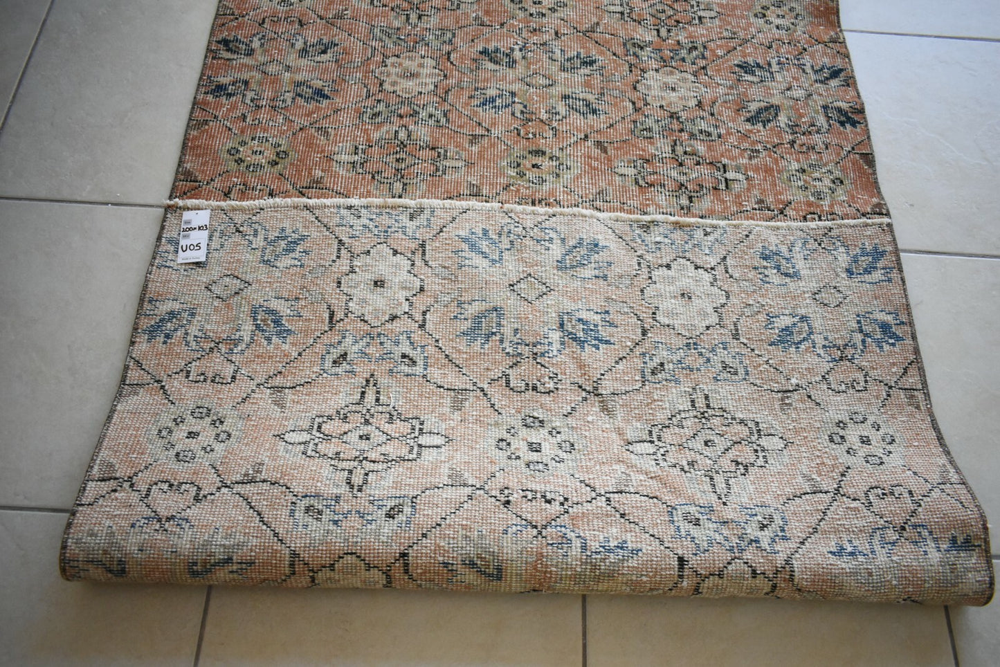 Vintage Oushak Rug 6.5x3.3 ft Turkish Floor Rug Faded Area Rug Oriental Rug U05