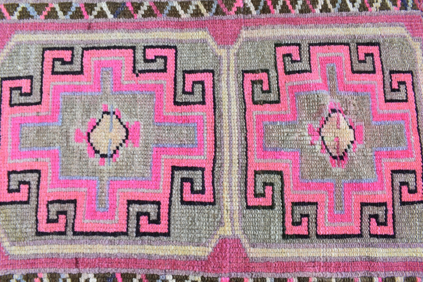 Oushak Runner 2.4x1.5 ft Vintage Turkish Rug Small Runner Anatolian Rug Y52