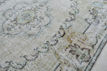 Large Turkish Rug 8.1x4.8 ft Vintage Rug Faded Oushak Rug Living Room Carpet B21