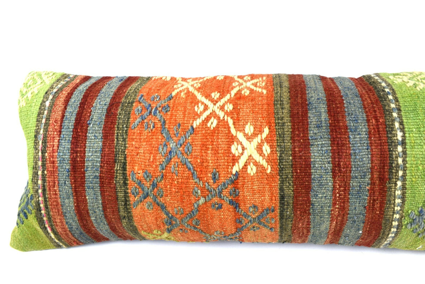 Kilim Pillow Cover 12x48 Vintage Handwoven Long Lumbar Pillow Cover  A3287