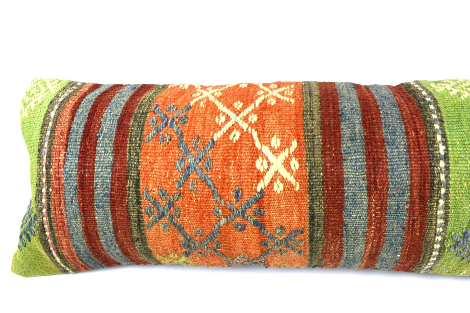 Kilim Pillow Cover 12x48 Vintage Handwoven Long Lumbar Pillow Cover  A3287