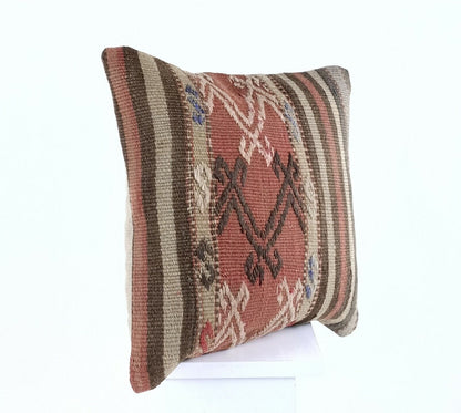 Kilim Pillow Cover 16x16 Oushak Tribal Handmade Rug Carpet Sofa Cushion  A546