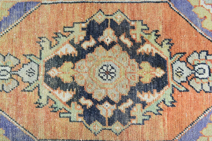 Vintage Runner 2.5x1.2 ft Mini Turkish Rug Oushak Runner Anatolian Runner Y96
