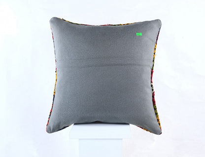 18"x18" Kilim Pillow Cover  Handmade Turkish Vintage Cushion Tribal Lumbar 1819