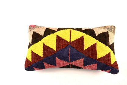 8x16 Kilim Pillow Cover Vintage Tribal Oushak Kilim Ethnic Lumbar Cover A2970