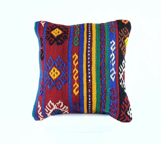 Oushak Kilim Pillow Cover 16x16 Handmade Rug Traditional Sofa Couch Cushion A566