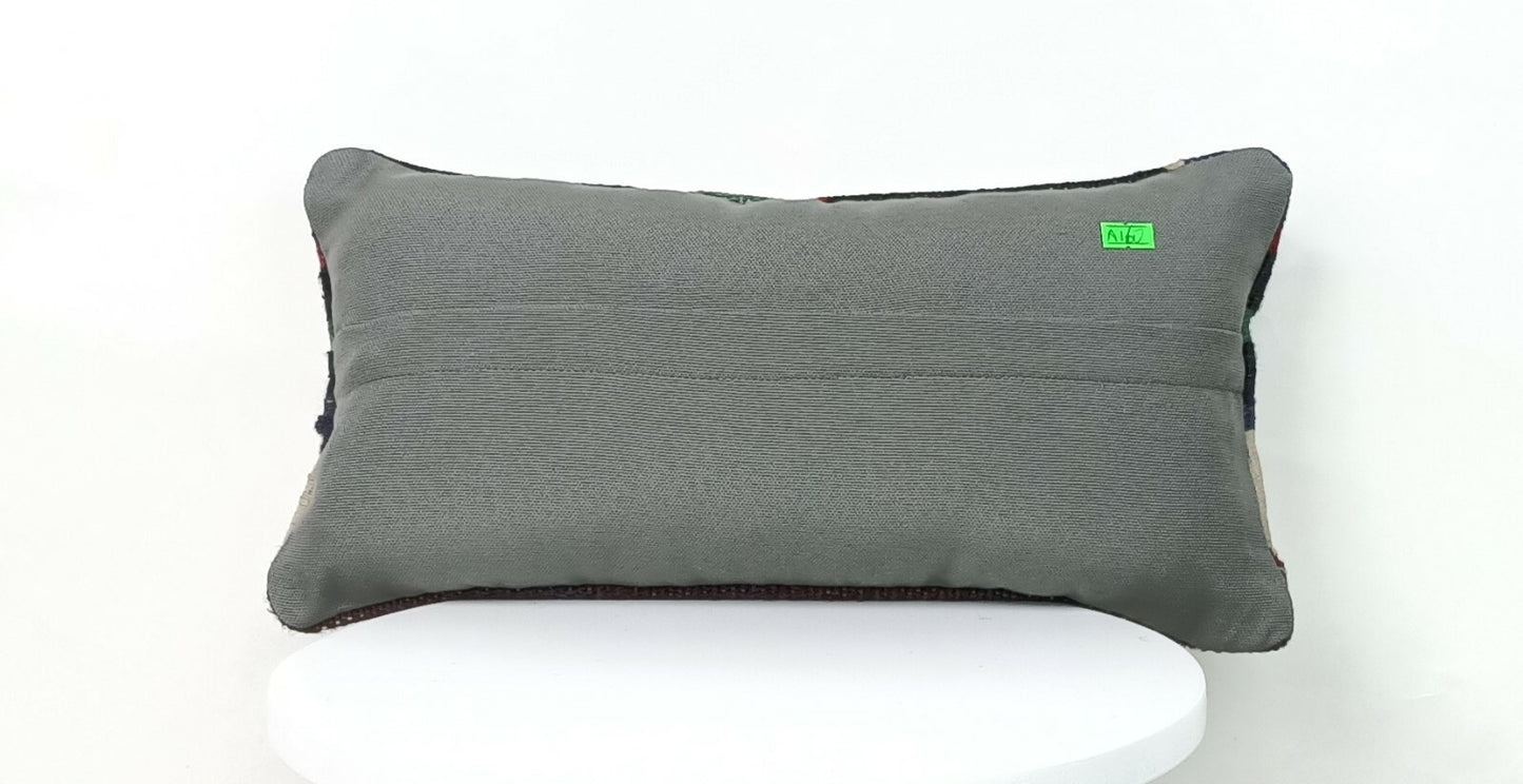 Turkish Cushion Cover 8"x16" Handmade Vintage Boho Ethnic Throw Pillow Case A160