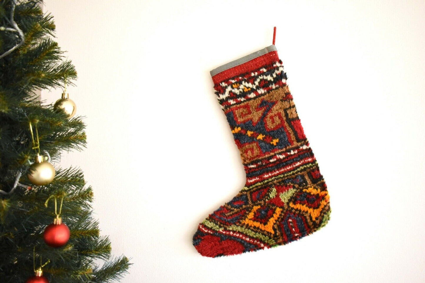 Christmas Stocking Kilim Gift Stocking Holiday Decor Sock Xmas Stocking S299