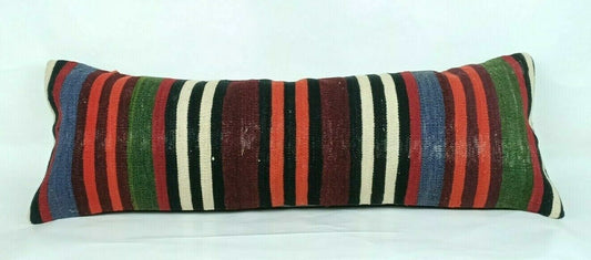 12x36 Kilim Pillow Cover Handmade Turkish Rug Vintage Ethnic Lumbar Cushion E673