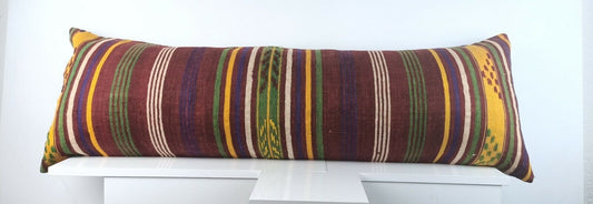 Extra Large Kilim Pillow Cover 16x48 Handmade Ethnic Boho Oriental Lumbar A1571