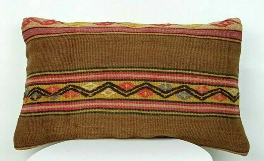 Kilim Pillow Cover 12x20 Home Decorative Handmade Sofa Couch Lumbar Cushion E523