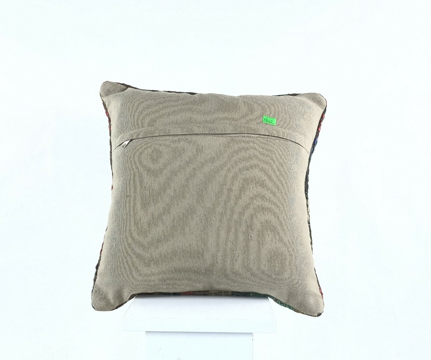 16x16 Kilim Pillow Cover Handmade Oushak Carpet Rug Wool Lumbar Cushion A446