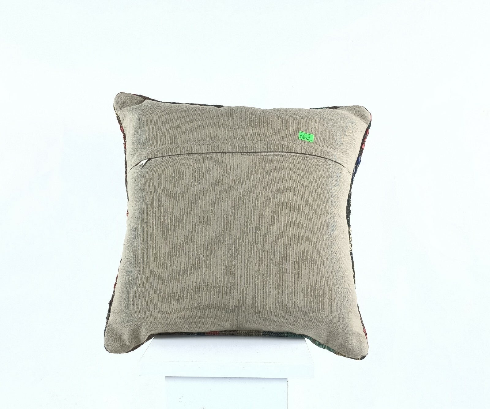 16x16 Kilim Pillow Cover Handmade Oushak Carpet Rug Wool Lumbar Cushion A446