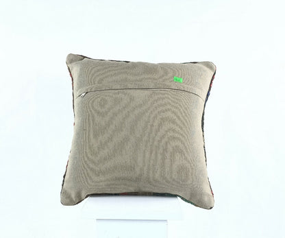 16x16 Kilim Pillow Cover Handmade Oushak Carpet Rug Wool Lumbar Cushion A446